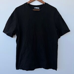 Zara Black Short-Sleeve Crewneck Tee